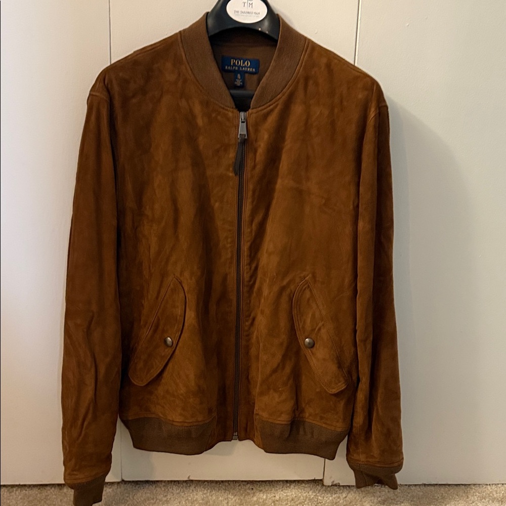 Polo by Ralph Lauren Men's Tan Suede Bomber Jacket